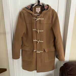 Brooks Brothers Red Fleece Wool Blend Duffle Coat Tan Men’s Large